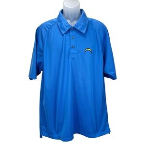 Reebok Men’s Large Chargers NFL PlayDry Polo Shirt Blue Embroidered Logo